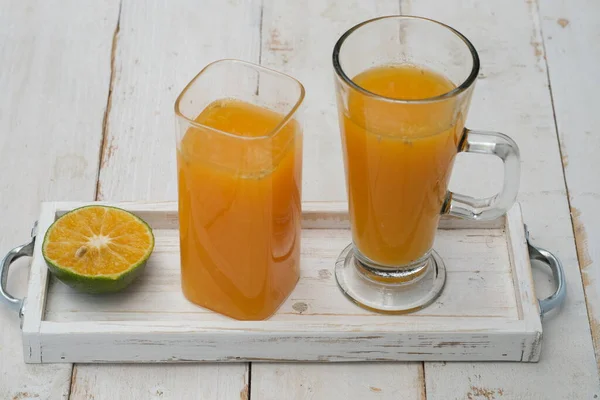 Orange Juice Made Fresh Squeezed Oranges Tangerine Fresh Fruit Drink — Stock Photo, Image