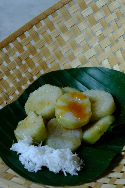Lopis Ketan Lepkavá Rýžová Svačinka Lepkavé Rýže Karamelu Palmového Cukru — Stock fotografie