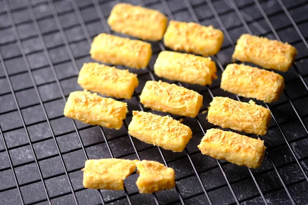 Kastengel Kue Keju Indonesian Cheese Stick Cookies — Stock Photo, Image