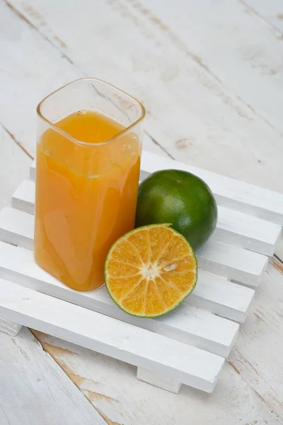 Jus Orange Fabriqué Partir Oranges Fraîches Pressées Mandarine Boisson Fruits — Photo