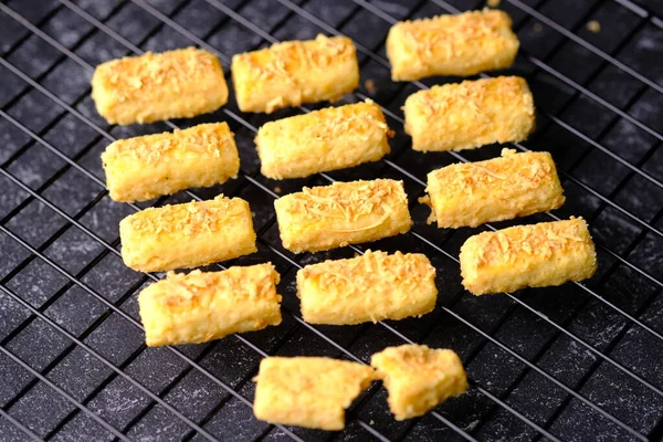 Kastengel Kue Keju Indonesian Cheese Stick Cookies — Stock Photo, Image