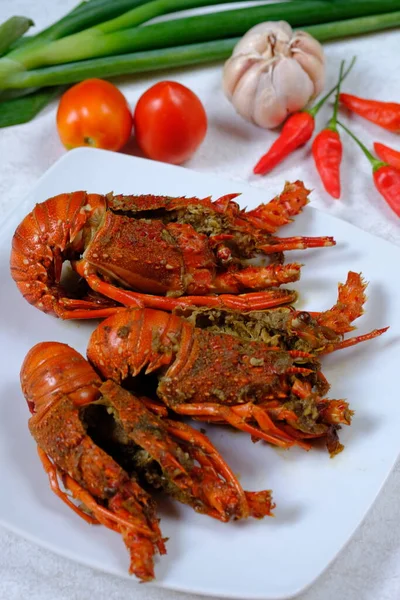 Close View Delicious Crawfish Tomatoes — Stock Photo, Image