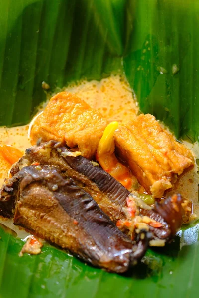 Mangut Ikan Asap Una Cocina Tradicional Indonesia Hecha Raya Ahumada — Foto de Stock