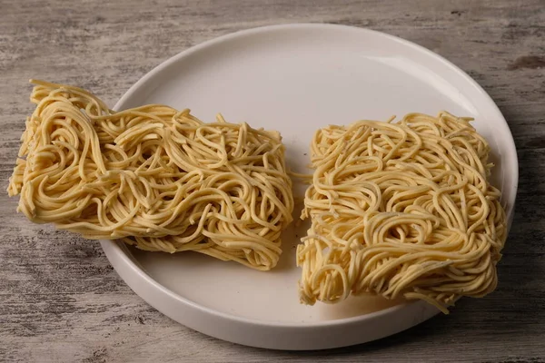 Dry Noodles Dry Noodles Raw Noodles Made Wheat Flour Eggs — Stock Photo, Image