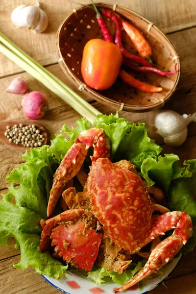 Rajungan Saos Padang Die Krabbe Ist Ein Beliebtes Fischgericht Der — Stockfoto