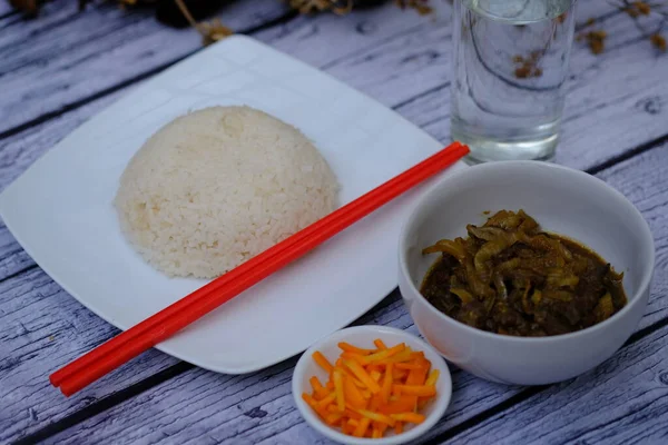 Thai Food Style Close Asian Rice — Stok Foto