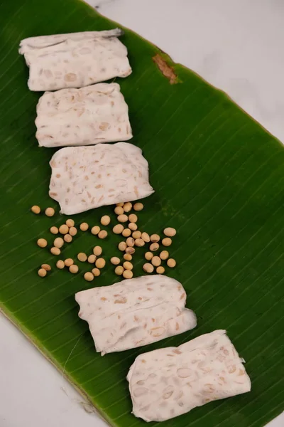 Tempeh Een Traditioneel Voedsel Uit Indonesië Gemaakt Van Gefermenteerde Sojabonen — Stockfoto