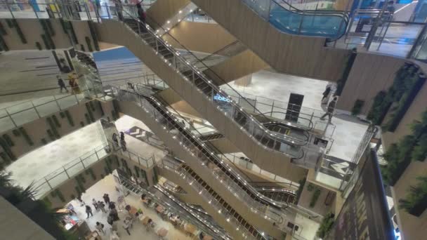 Blick Auf Die Rolltreppenanlage Der Aeon Mall Süden Jakartas Rolltreppen — Stockvideo