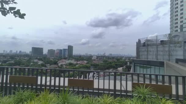 Άποψη Της Πόλης Της Νότιας Τζακάρτα Από Την Ταράτσα Ενός — Αρχείο Βίντεο