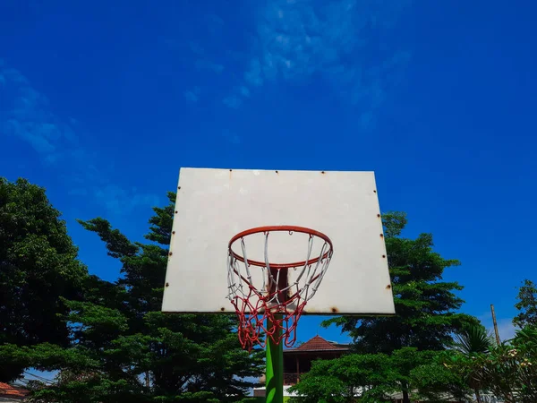Basketball Hoop Net Blue Sky — Stock Photo, Image