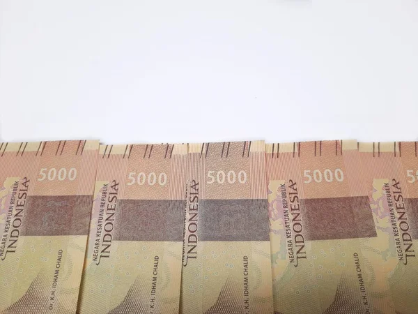 Rupia Indonesia Moneda Sobre Fondo Blanco Cinco Mil Rupias —  Fotos de Stock