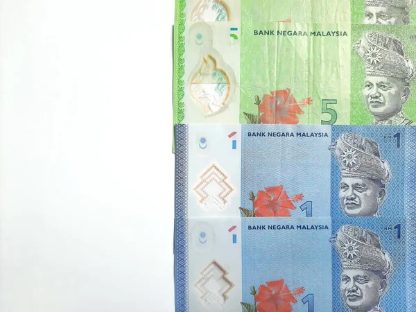 Maleisische Ringgit Valuta Witte Achtergrond — Stockfoto