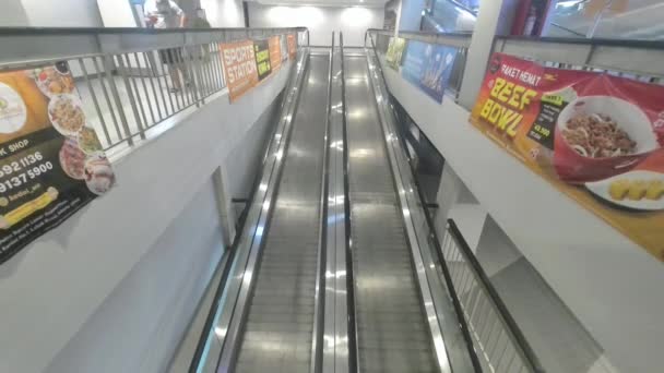 Blick Auf Die Rolltreppe Einem Supermarkt Süd Jakarta — Stockvideo