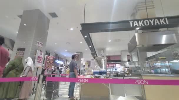 Atmosphäre Speisesaal Oder Food Court Der Aeon Mall Sentul City — Stockvideo