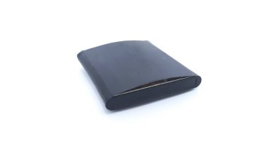 Bloated smart phone battery. Damaged smart phone lithium ion battery on white background.