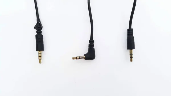 Audio cable Voice Jack 3.5 mm AUX Jack Cable isolated on white background