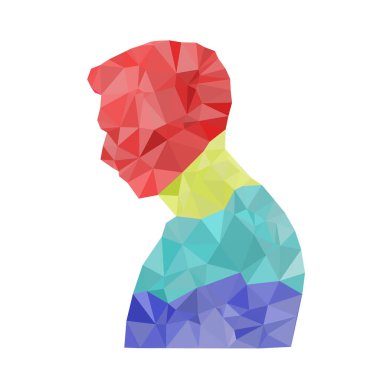 Geometrik şekilli renkli adam vektör çizimi