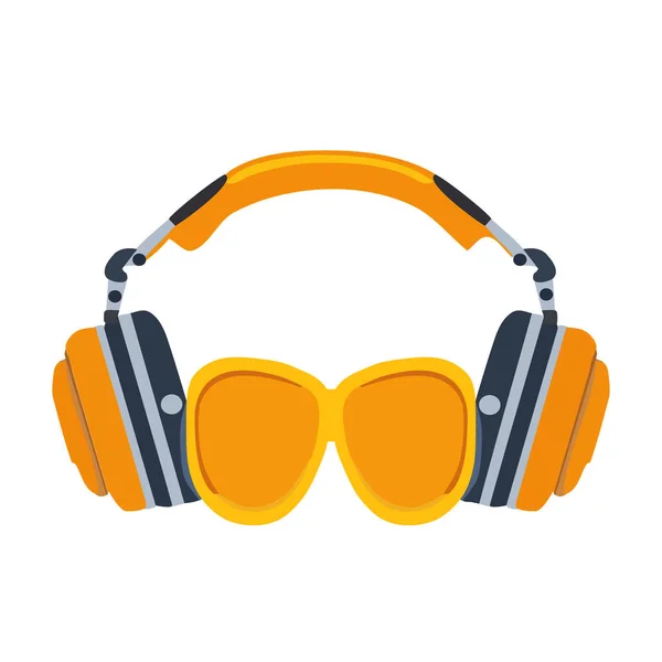 Music Headphone Sunglasses Vector Illustration — Stock Vector