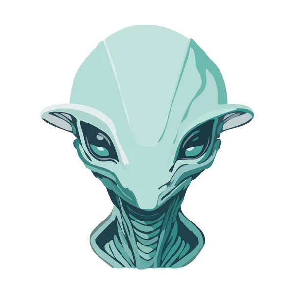 Portrait Alien Vector Illustration — Stock Vector