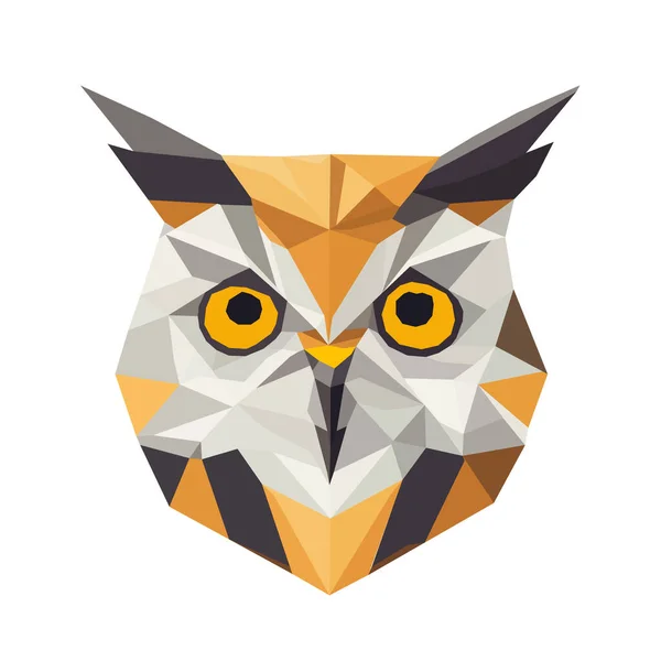 Owl Head Geometric Shape Vector Illustration Polygonal Bird Illustration — Stock Vector