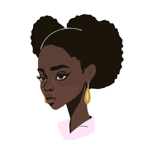 Illustration African American Young Woman Vector Illustration — Stock Vector