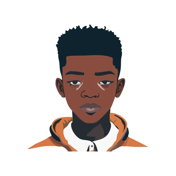 Illustration African American Young Man Vector Illustration — Stock Vector