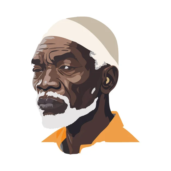Illustration Illustration Vectorielle Vieil Homme Afro Américain — Image vectorielle