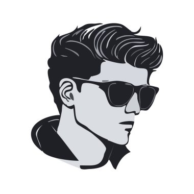 Güneş gözlüğü takan genç adamın portresi.