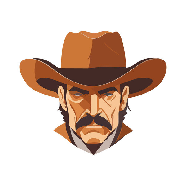 Portrait of a cowboy vector illustration