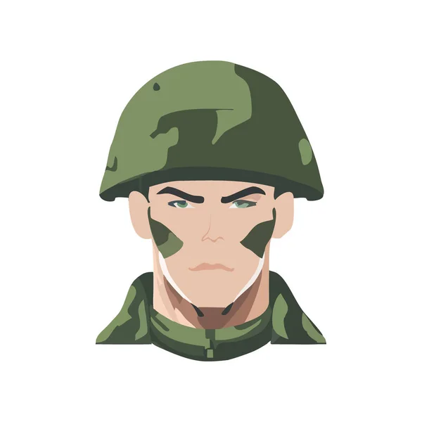 stock vector Portrait of military soldier vector illustration