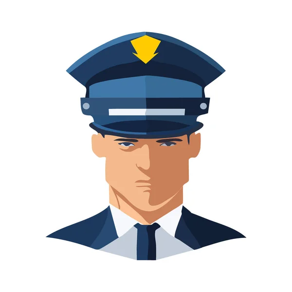 Portrait Agent Police Illustration Vectorielle — Image vectorielle