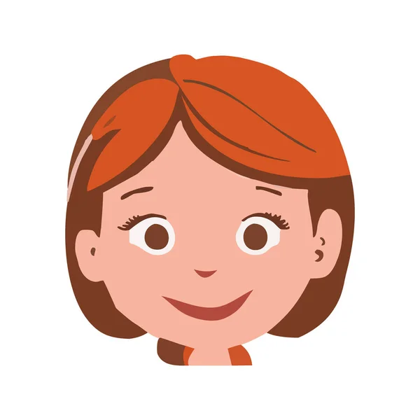 Portrait Smiling Little Girl Vector Illustration — Stock Vector