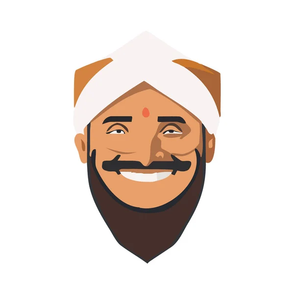 Portrait South Asian People Vector Illustration — Stock Vector