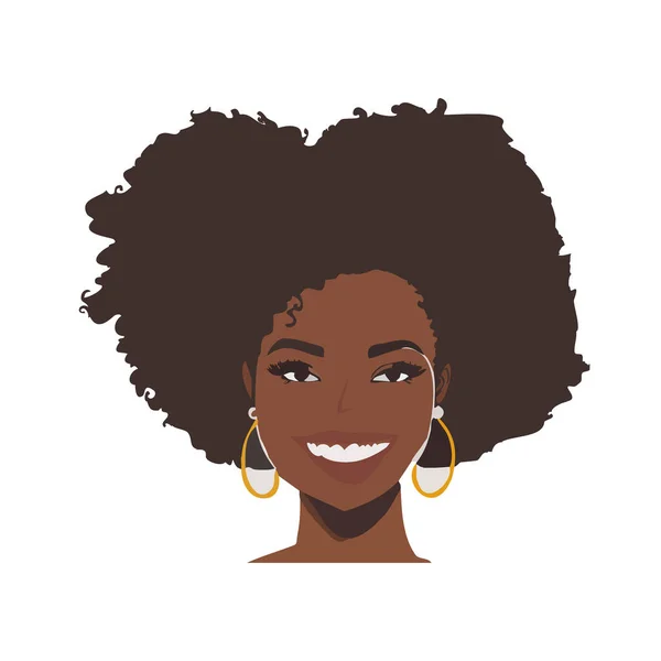 Illustration African American Young Woman — Stock Vector