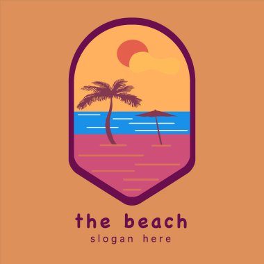 Yaz plajı logo tasarımı Vektörü