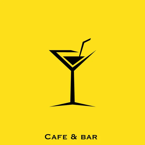 Kafe ve bar logosu vektörü. Kokteyl konsept vektör logosu tasarımı.