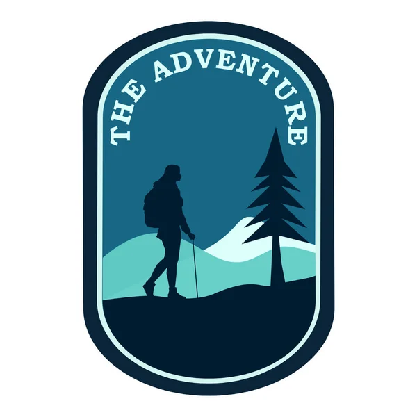 Логотип Пригод Темно Синім Дизайном Дизайн Логотипу Туристичного Клубу — стоковий вектор