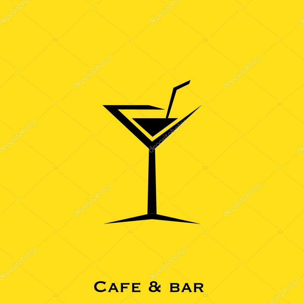 Cafe and bar logo vector. Cocktail concept vector logo design.