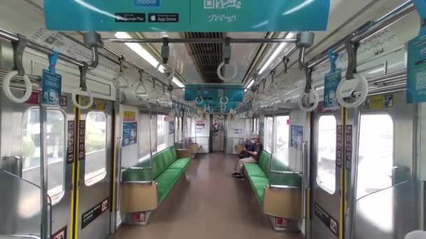 Jacarta Indonésia Julho 2023 Vista Para Dentro Carruagem Trem Krl — Vídeo de Stock