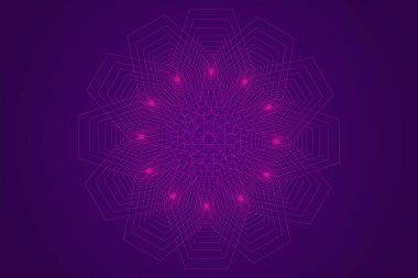 Parlayan bir yıldız ya da pembe ya da koyu mor renkli bir çiçek deseni. Vektör illüstrasyonu.