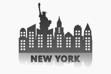 New York şehrinin silueti Skyline vektör çizimi