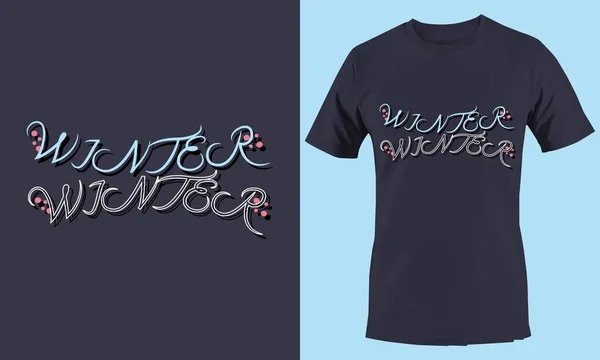Camiseta Invierno Diseño Ilustración — Vector de stock