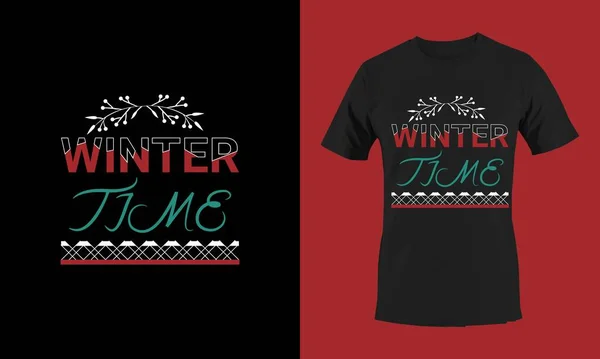 Winter Time Shirt Design Illustration — Stock Vector