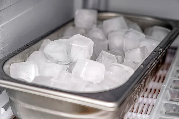 Cubos Hielo Congelados Congelador — Foto de Stock