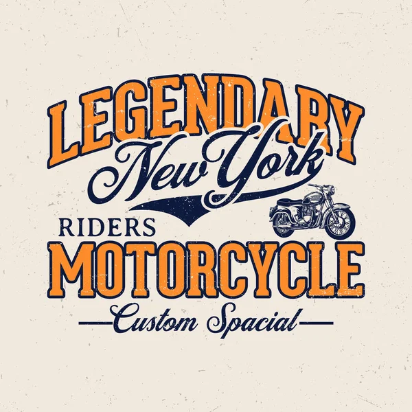 Legendario Nueva York Motociclistas Motocicleta — Archivo Imágenes Vectoriales