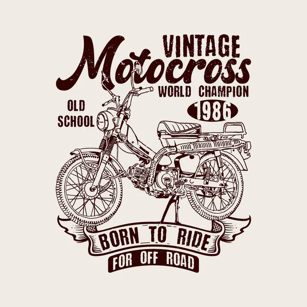 Vintage Motorcykel Shirt Design Motorcykel Vektor Illustration — Stock vektor