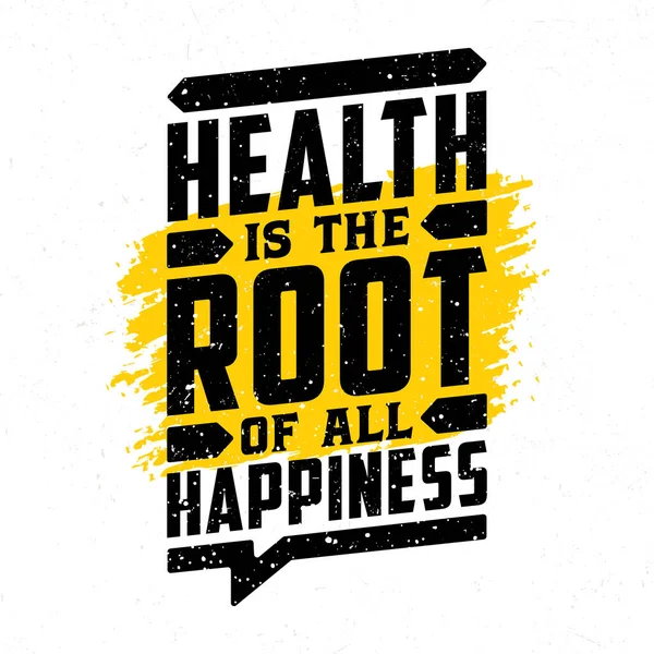健康是一切幸福的根源 手写励志名言 — 图库矢量图片