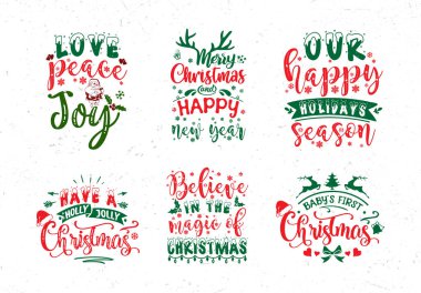 Noel tipografisi, bir sürü alıntı, el yazısı, Noel alıntıları.