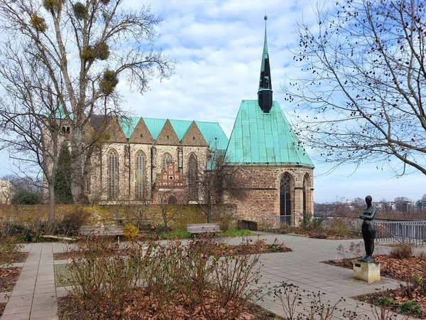 Uspořádání Historických Památek Městě Magdeburg Kostel Petra Magdaléna Růžová Zahrada — Stock fotografie