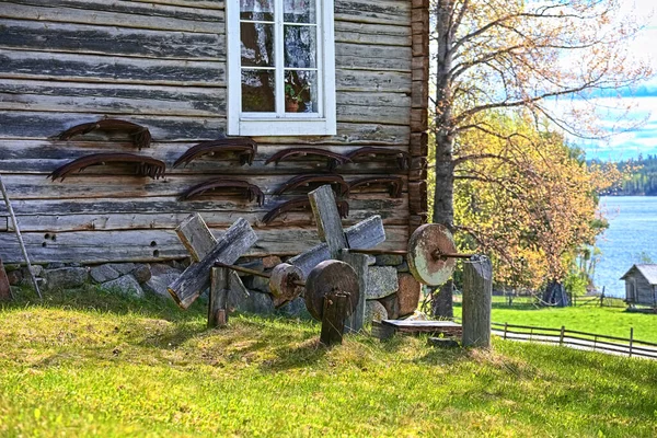 Grindstones Foices Pequena Aldeia Histórica Gallejaur Norte Suécia — Fotografia de Stock